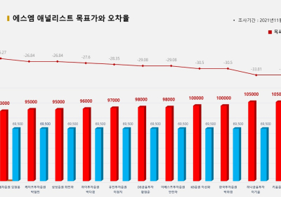 <증권리포트 분석-2021년11월> 그래픽 뉴스 ④적중 애널리스트 전무 종목