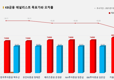 <증권리포트 분석-2021년11월> 그래픽 뉴스 ⑨적중 애널리스트 전무 종목