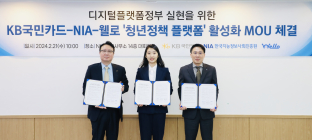 KB국민카드, NIA‧웰로와 '청년상생협력' 업무협약