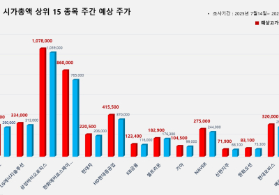 <빅터뉴스 주가 예측> 코스피 시가총액 상위 15선_7월 14일
