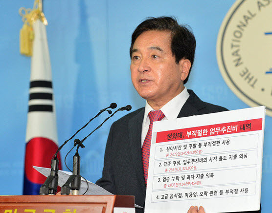 ▲ 자유한국당 심재철 의원이 28일 국회 정론관에서 