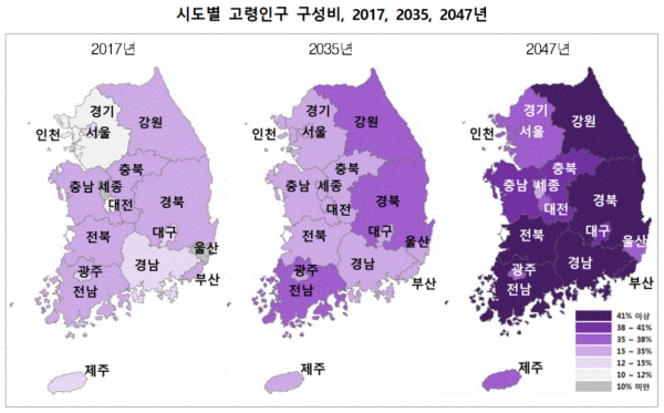 시도별 고령인구 구성비(그림=통계청)