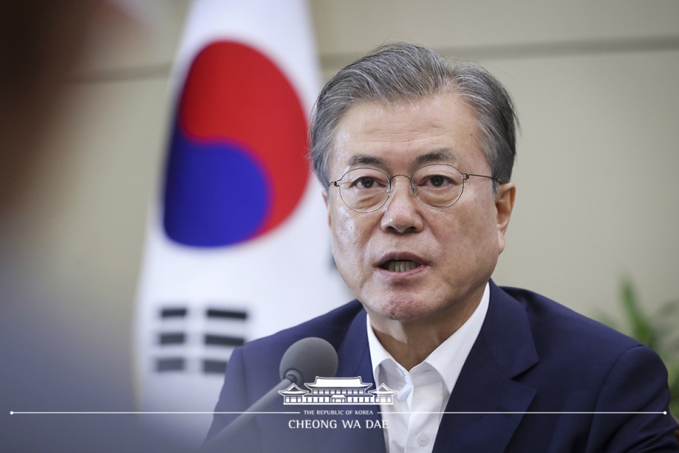 사진=대통령 주재 수보회의에서 발언하는 문재인 대통령(2019.7.15) (출처 : 청와대 홈페이지)