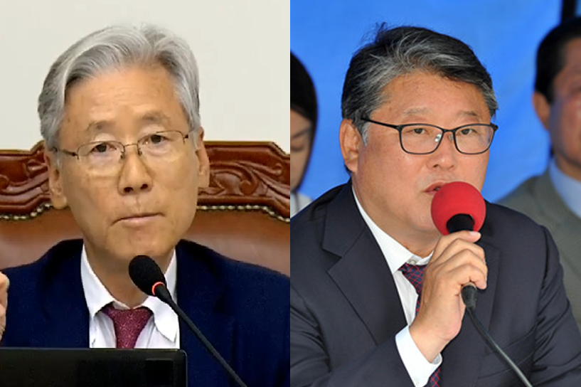 사진=자유한국당 여상규 의원(왼쪽), 우리공화당 조원진 의원(오른쪽)