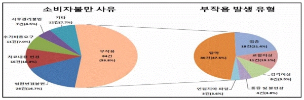 소비자 불만사유 및 부작용 발생 유형(그림=한국소비자원)