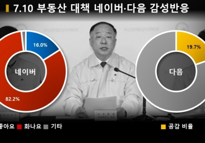 '세금폭탄'으로 집값 잡는 7.10 부동산 대책, 양대포털 댓글 모두 부정평가