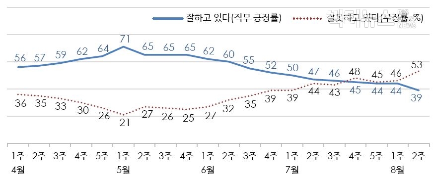 출처=한국갤럽 데이리오피니언 제414호(2020년 8월 2주)