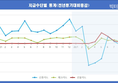 [통계N] 일평균 카드 이용규모 2.5조원... 비대면결제 17.0% 증가