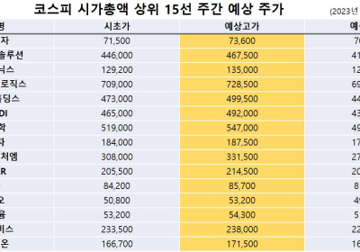 <빅터뉴스 주가 예측> 코스피 시가총액 상위 15선_11월 27일
