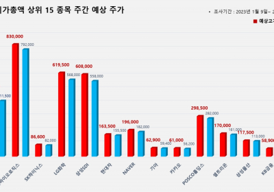 <빅터뉴스 주가 예측> 코스피 시가총액 상위 15선_1월 9일