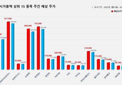 <빅터뉴스 주가 예측> 코스피 시가총액 상위 15선_2월 6일