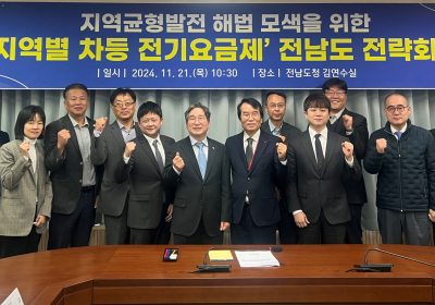 전남도, 지역에 최적화된 차등전기요금 방안 머리 맞대