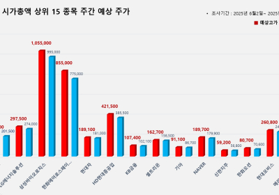 <빅터뉴스 주가 예측> 코스피 시가총액 상위 15선_6월 2일
