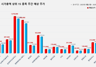 <빅터뉴스 주가 예측> 코스피 시가총액 상위 15선_8월 25일